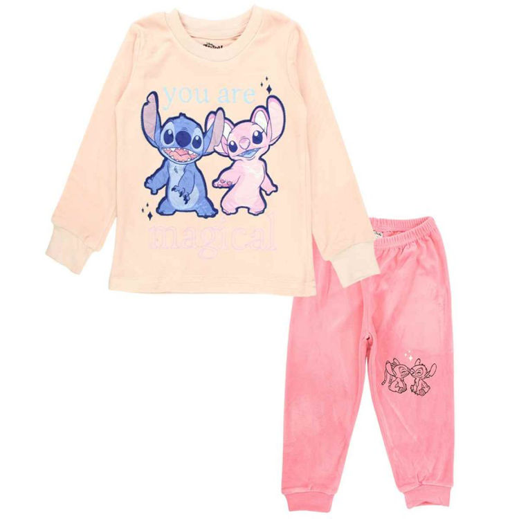 Picture of B775 GIRLS LILO % STITCH TWO PIECE THERMAL FLEECY PYJAMA